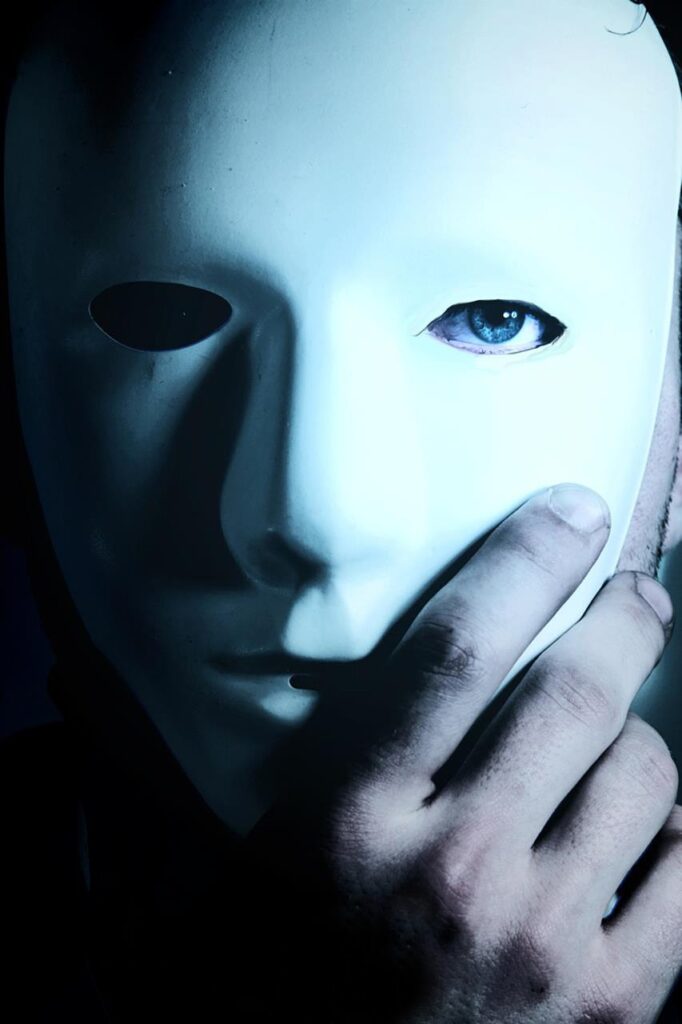 man, mask, blue eye